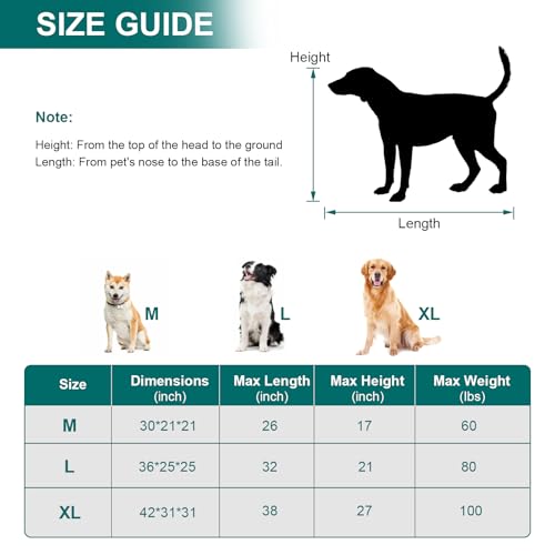 Ownpets Collapsible Dog Crate, 42 inch Portable Travel Dog Crate for Large Dogs, 4-Door Foldable Pet Kennel with Durable Mesh Windows & Double-Sided Soft Mat