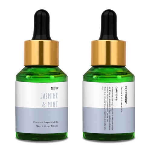 Image of Jasmine & Mint Fragrance Oil, MitFlor 30ml Hotel Diffuser Oil, Large Size Premium Grade Fragrance Oil for Soap & Candle Making Scent, Aromatherapy Essential Oil, Fresh Scent for Home Fragrance