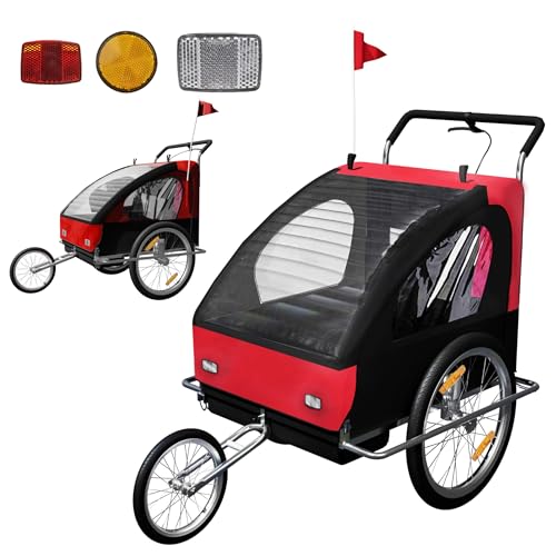 Miniatura 4 de Samax Remolque De Bicicleta Para Niños En Rojo Negro - Silver Frame