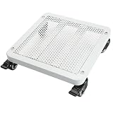 WIGING Metallo Piedini per Supporto Vasi da Fiori, Ripiano per Vasi Quadrati Portafiori con Rotelle Girevoli, Resistente Giardino Carrello Portafiori per Interni Ed Esterni(White,30x40x9cm)