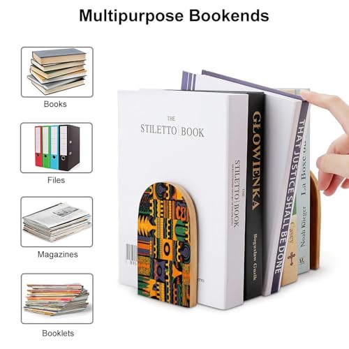 Sujetalibros de madera resistente que evita la caída de libros en salas de estudio 4