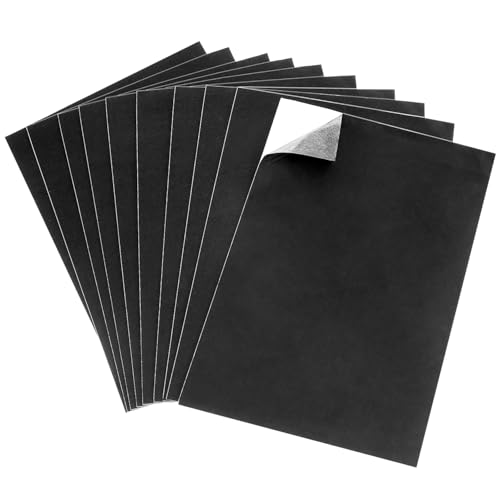 QWORK® 10 Pezzi Fogli Schiuma Adesivi, 30 x 20 cm x 1 mm Pannelli Gomma Piuma Nera, per mobili, scatole per Gioielli, lavori manuali