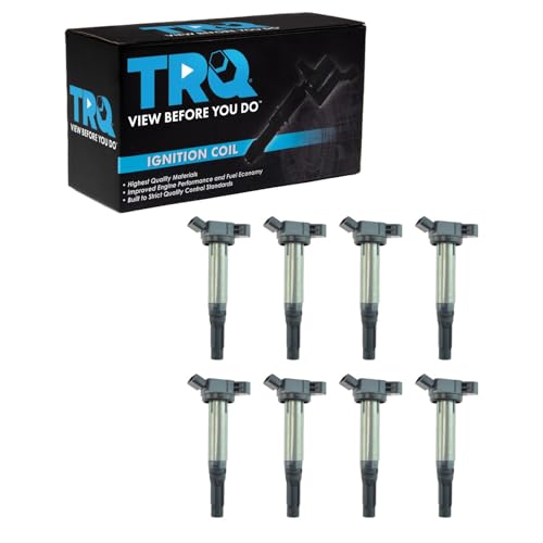 TRQ Ignition Coil Set 8 Piece Compatible with 10-23 Lexus GX460 07-17 LS460 08-16 LS600h 08-21 LX570 Toyota Land Cruiser Sequoia Tundra