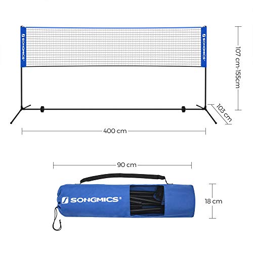 SONGMICS バドミントン ネット ポータブルバドミントンネッ