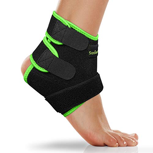 SaniVerde® Tobillera ajustable, apoyo flexible para el tobillo, apoyo para el tobillo ultrafino, para correr, fútbol, pie derecho e izquierdo