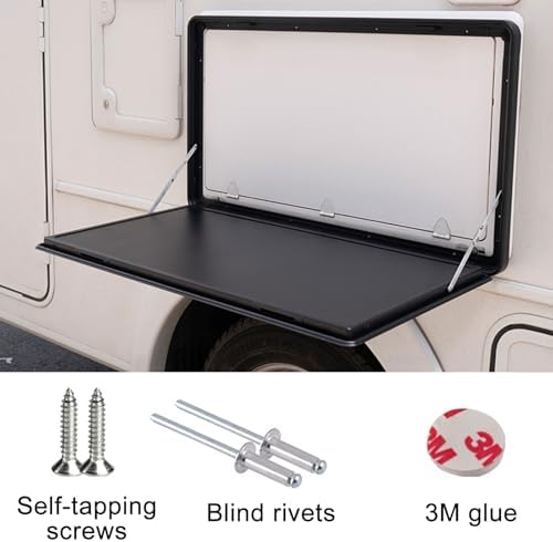 Premium Wall-Mounted RV Folding Picnic Table - Lockable Aluminum Alloy Outdoor Campervan Table, Space-Saving Design, 60x45cm (24x18in), Ideal for Camping & Picnics