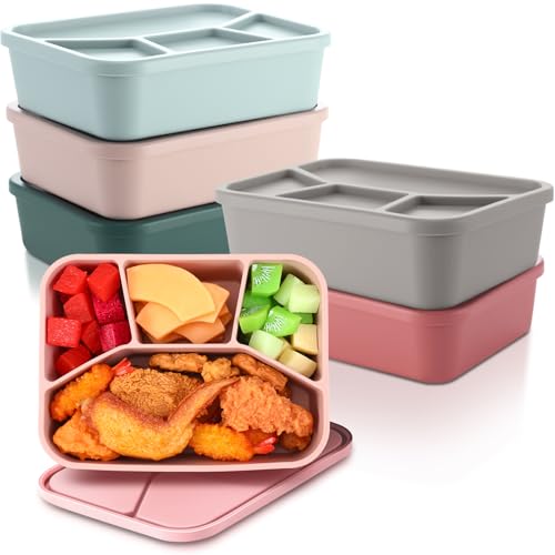 Honeydak 6 Pcs Silicone Bento Box Reusable Lunch Container 4