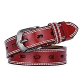 ❣Material:PU Leder Beydodo Damen Ledergürtel 2.9 CM Breit Weinrot Frauen Gürtel Jeans Schnallen 110 CM