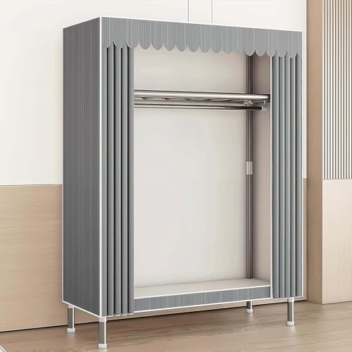 Generico Armadio Portatile in Tela con Ripiani e Asta Appendiabiti,