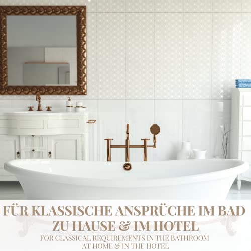 Carenesse 2er Set Badvorleger mit Fußabdruck 50 x 70 cm grau I Saugstarke Badematte aus Baumwolle: Premium Hotelqualität Öko-Tex 100 I Badematten Set kurzflorig I Duschvorleger dick & fusselfrei