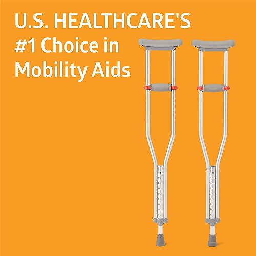 image for Medline Lightweight Aluminum Red Dot Guardian Crutches, For Patients 5