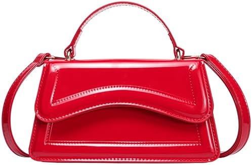 XTAPAN Shoulder Handbags for Women, Small Top Handle Satchel Bag, Mini Clutch Purses Cute Top Handle Crossbody Red Purse