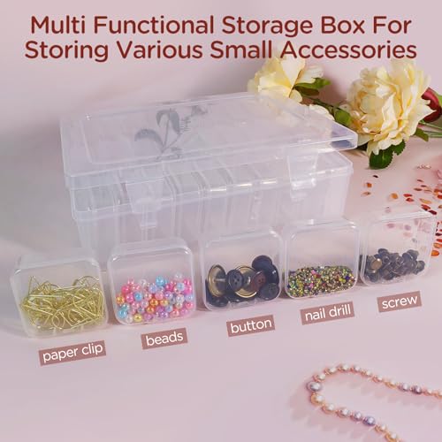 Image of 30Pack Bead Organizer Box With Hinged Lid - Clear Bead Storage Containers for Organizing DIY Jewelry Craft and Bracelet Making - Mini Plastic Bead Box (30Pack 2.15 X 2.15 X 0.8inch)