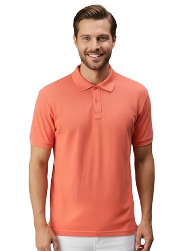 Image of Lux Cozi Men's Cotton Solid Polo Tshirt | Collar Tshirts | Half Sleeves | Stylish & Premium All Day Wear | Pack of 1
