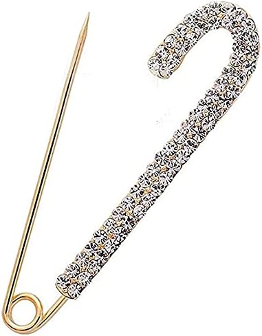 Golden Big Safety Pin Brooch for Sweater Shawl Clips Collar Women