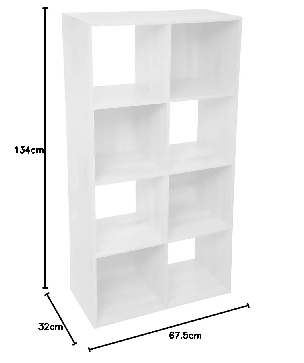5 five simply smart 5five - Estantería Modular Mix N Modul Blanca, 8 Compartimentos, 67 x 32 x 134 cm - Almacenaje para Dormitorio, salón y Biblioteca