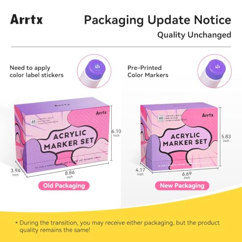 Image of Arrtx Colored Pencils Colored Pencils 60 Colors, Acrylic Coloring Pencils for Artists Adults Coloring Drawing Cartoon Anime Series - Brush Tip for Rock Painting, Wood, Canvas DIY Crafts Making