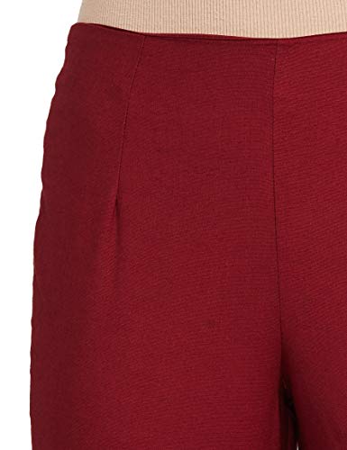 Image of BIBA Cotton Blend Solid Regular Casual Pants