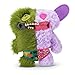 Fuggler Misfit Monsters 23 cm Series 1 by Zuru, Funny Ugly Monster Plush Toy (Count Underoo Mcgoo & Grin - Green & Lilac Long & Curly Pile)