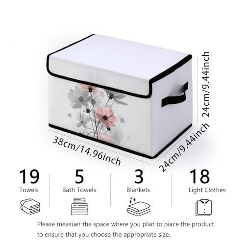 Image of Stackable Storage Bins with Lids,Closet Organizers Fabric Box for Home and Office,Blanket Clothes Organizers,Under Bed Storage Containers 3 Pack