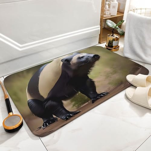 Cute Honey Badger �o�X�}�b�g ���O - �X�[�p�[�\�t�g �z���� �o�X���[�����O ����~�� ���� ����\ �o�X���[���t���A�}�b�g �V�����[�^�u�p �R�[�����x���x�b�g �L�b�`�� ���փ��O 39.9cmx59.9cm