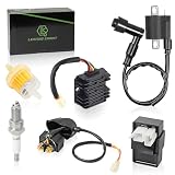 Ignition Coil Kit with 6 Pin AC CDI Box Voltage Regulator Rectifier Solenoid Relay & Spark Plug for CG150cc 200cc 250cc Engine Chinese ATV 4 Wheeler Quad High Performance Parts of 6