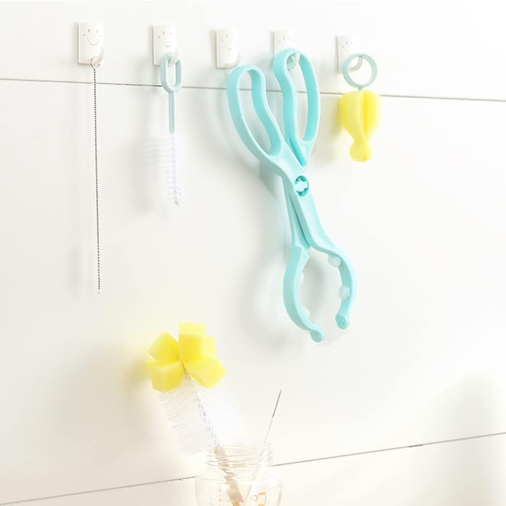 Baby Bottle Tongs, Anti-scalding Bottle Clip Holder, Scissor Design, Multi-Functional (Blue)