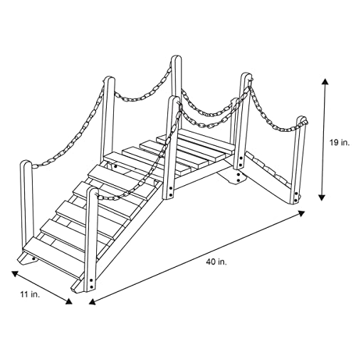 Shine Company 4963N Decorative Cedar Wood Garden Bridge with Side Rails, Natural by Shine Company - Image 3