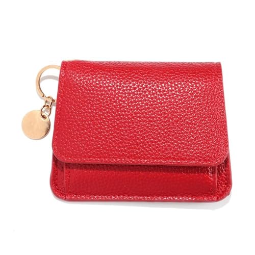 Fold Wallet Multifunctional Fashionable Card Bag Short Wallets Wallet Women(Wine Red)