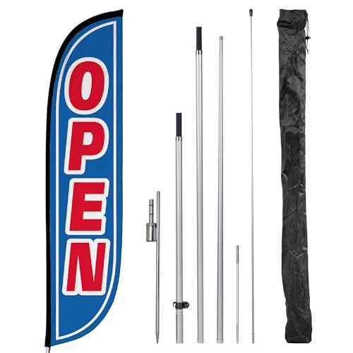 image for LookOurWay Feather Flag Pole Kit - 12 Feet Tall Advertising Flag Banne