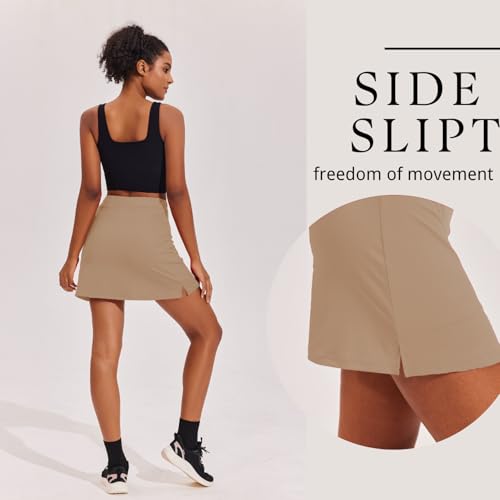 Image of Ekouaer 16 inch Golf Skorts for Woman with Inner Pockets Silicone Grippers Tennis Skirt Quick Dry Athletic Pickleball Skort