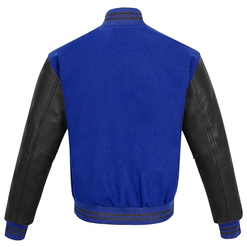 Image of Varsity Jacket Baseball Letterman Jacket- Wool and Leather Premium Quality Unisex Basketball Jacket