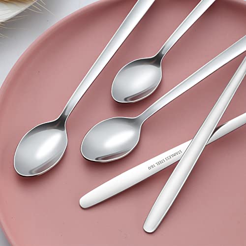 12 Piece Long Handle Spoon, Bestdin 8.3 Inch Ice Tea Spoons, Premium Stainless Steel Coffee Spoons, Ice Cream Spoon, Cocktail Stirring Spoons, Mixing Spoons For Milkshake Cold Drink, Dishwasher Safe #TOP3