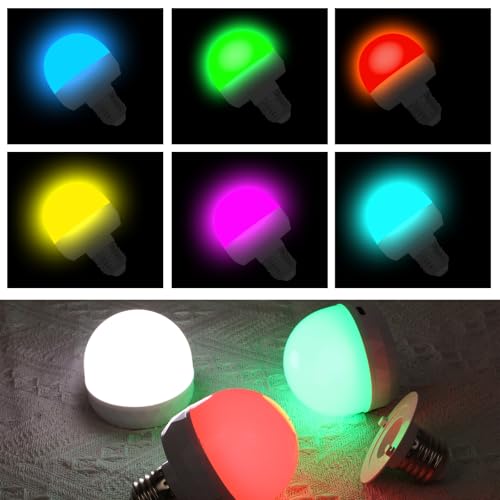 Image of GEEZO LED Rechargeable Light Bulb with Remote Control, 3 Color Temperatures, E26 /E27 Lamp Base, 2500mAh Battery Operated, Wireless Dimmable Lighting for Home Closet Cabinet Bedroom