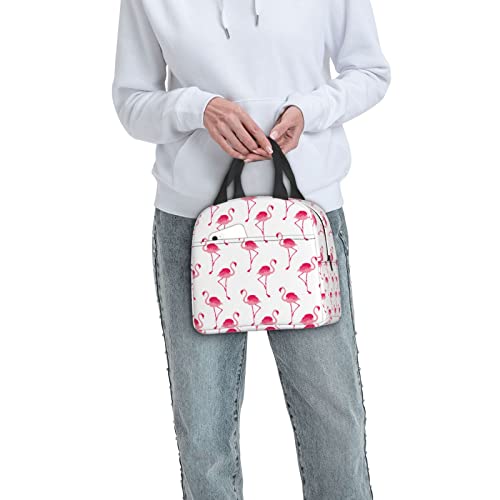 Pink Cute Flamingo Lunch Bag For Men Women,Insulated Cooler Box Lunch Tote Bag For Beach Work Picnic Travel #TOP7