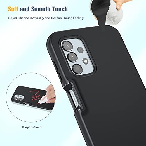 punbor for Samsung Galaxy A13 4G Case: TPU Silicone 360 Drop Protection Shockproof Mobile Phone Cover Tough Bumper Cases (Black)
