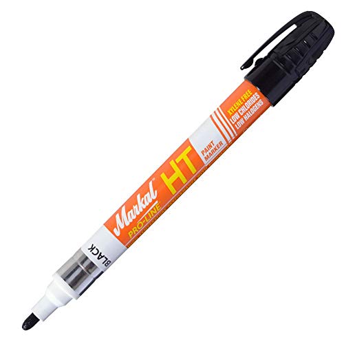 Markal Pro-Line HT Rotuladores de pintura de alta temperatura para marcación resistente a altas temperaturas, negro