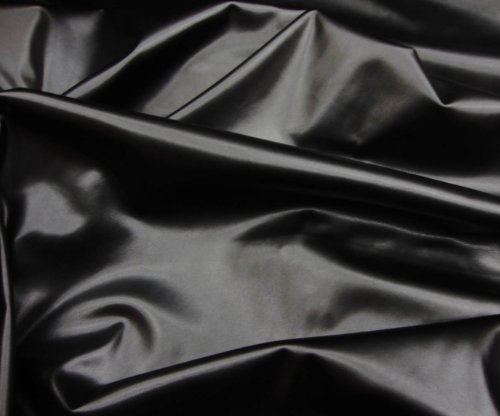 Black 2 Way Stretch Vinyl Clothing Fabric Per Yard 58