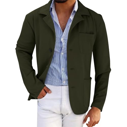 Generisch Chaqueta de caballero para hombre, chaqueta de punto, suéter de punto con bolsillos, algodón, abrigo de punto suave y elástico, chaqueta deportiva, chaqueta vintage de negocios, chaqueta