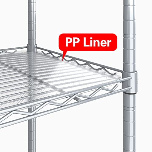 Singaye 6-Shelf Storage Shelf Wire Shelving Unit Metal Shelves Unit Storage Adjustable, Standing Shelf Units With Pp Liner 21.25" W X 11.41D X 69 "H (Silver) #TOP5