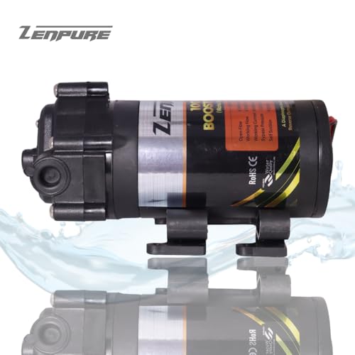 Image of ZENPURE RO 100 GPD Booster Pump 24V DC Copper Winding Works Upto 2000 TDS Compatible with Kent Aquaguard Pureit Livpure and All RO Water Purifiers with 2 Elbow Connectors 1 Year Warranty