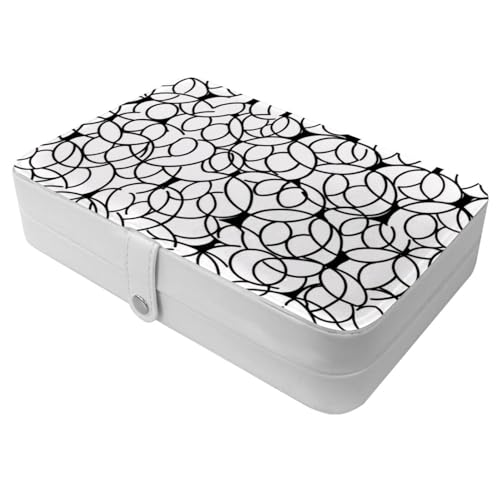 Boîte à bijoux de voyage noire au motif géométrique premium - 2
