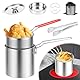 304 Edelstahl Mini-Fritteuse mit Deckel und Filter 1-Personen-Fritteuse mit Korb und abnehmbarem Griff kleine japanische Wirtschaft Fritteuse für Pommes Frites Fisch und Hühnerflügel