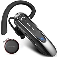 New Bee Bluetooth Headset Wireless Freisprech Telefon mit Dual Mic V5.0 Freisprech-Bluetooth-Ohrhörer mit 20 Stunden Sprechzeit Mic Mute Zwei-Geräte-Verbindung für iPhone, Android und Laptop