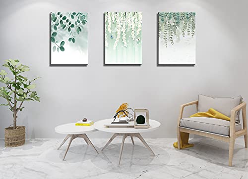 Okexckk Botanical Plant Canvas Wall Art, Boho Plant For Bathroom Wall Decor, Minimalist Floral Prints For Living Room, Green Leaf Painting Picture For Bedroom 12"X16" #TOP1