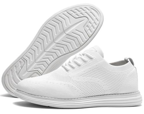 Bergamo Men's Tech Knit Oxford Dress Shoes- Lightweight and Breathable Office Sneakers, Slip-On Business Casual Shoes with Arch Support Footbed for Men2