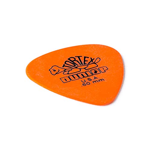 Palheta Dunlop 418P.60, TORTEX 0,60mm Laranja, Pacote com 12 Unidades