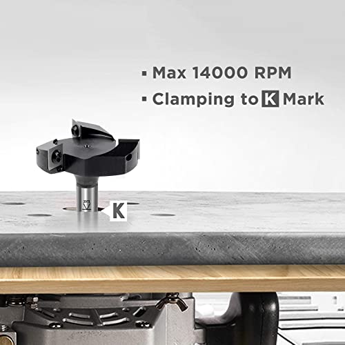 Cnc Spoilboard Surfacing Router Bit, 1/2'' Shank, 2-23/64'' Cut Dia, 15/32'' Cut Length, 3 Wings, Professional Woodworking Spoilboard Insert Carbide Bit By Kowood #TOP6