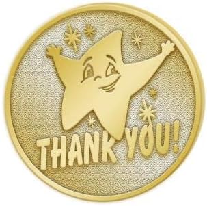 Thank You Gold Lapel Pins - Thank You Gold Star Award Pin 10 Pack Prime