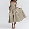 Womens Corset Dress Elegant Spaghetti Strap Midi D... #1